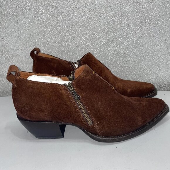 NEW FRYE Women’s Sacha Moto Shootie Ankle Boots – Brown – Size 9.5M – - Picture 4 of 10